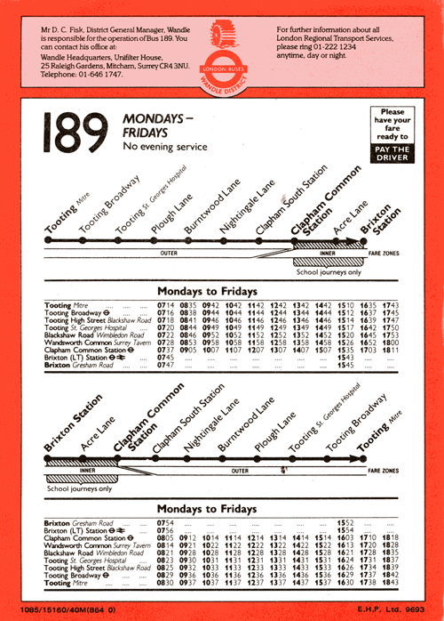 1988 timetable